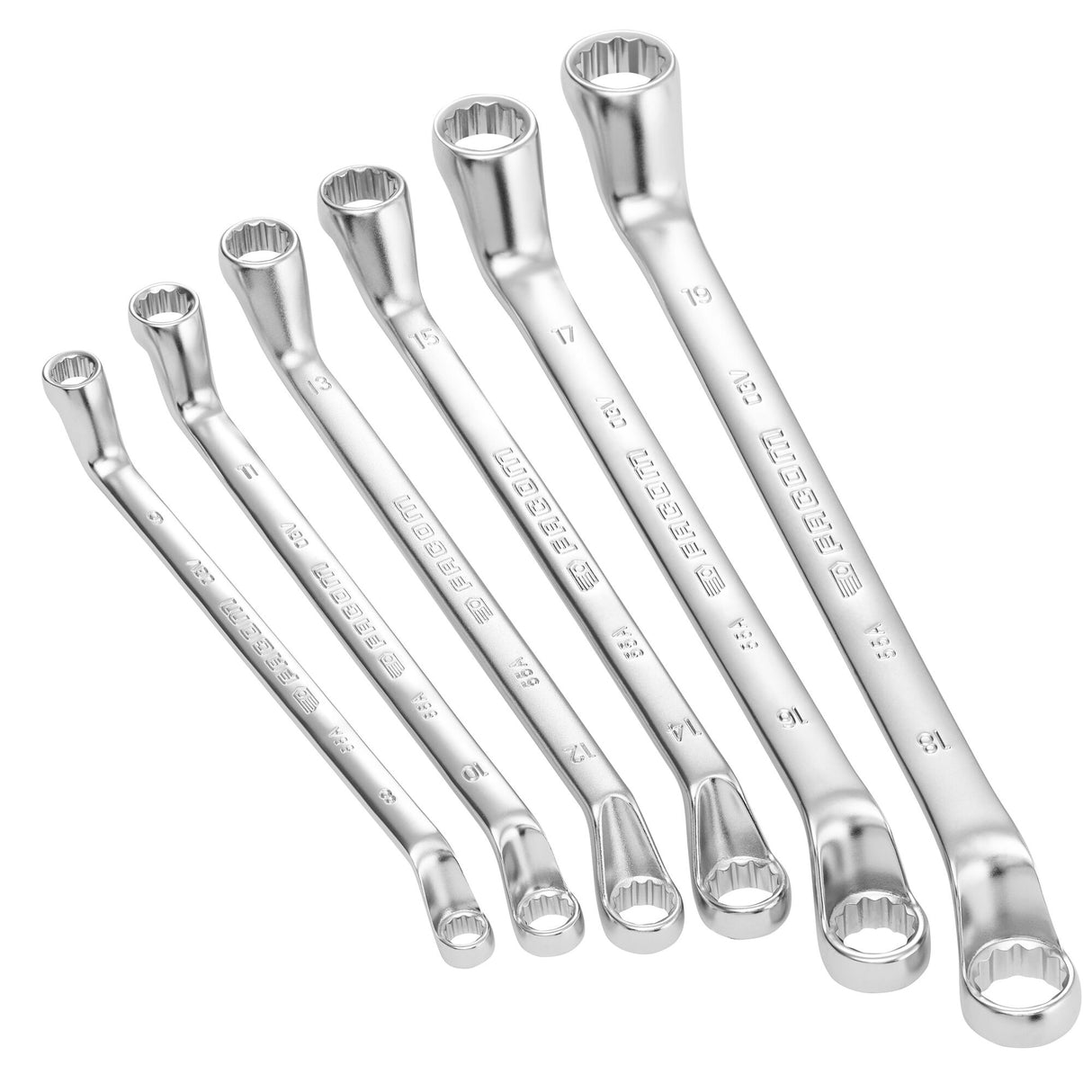 55A.JN - Doppelringschlüssel-Sets, gekröpft, OGV® Zwölfkant-Ringköpfe, zöllig