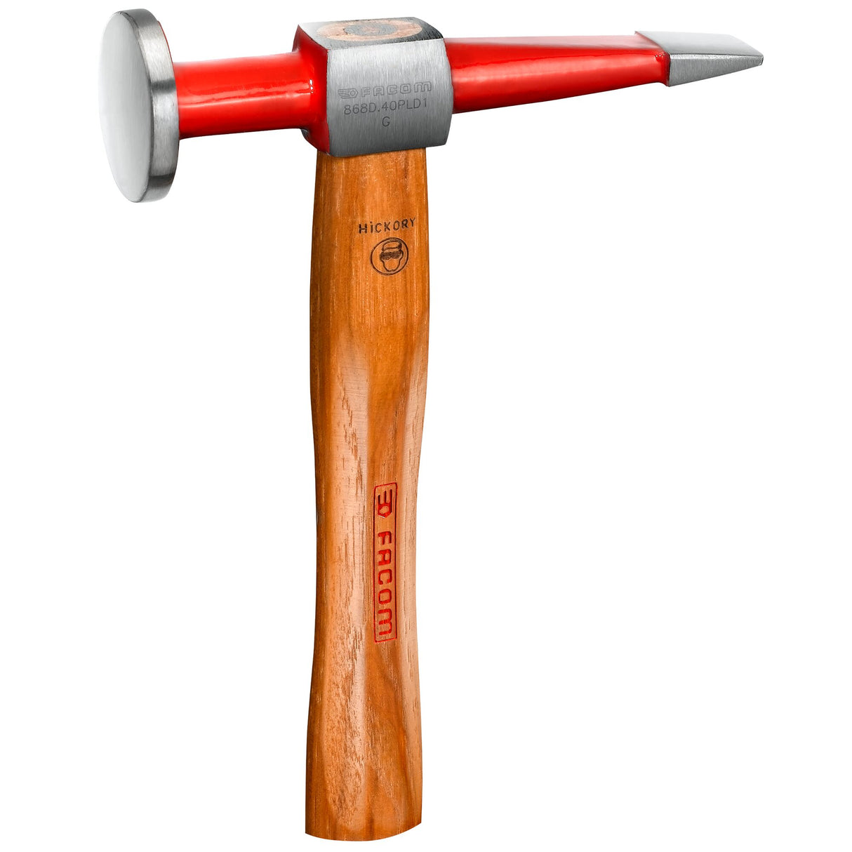 Hammer mit runder, flacher Schlagfläche und gerader Finne