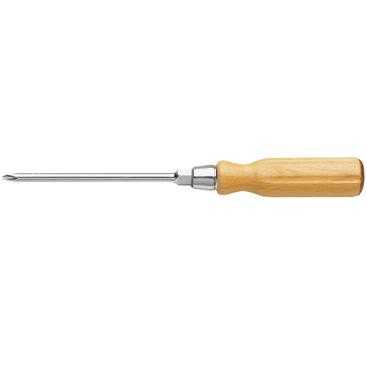 Schraubendreher, Holzgriff, Betätigungssechskant, Abtrieb Phillips® PH1