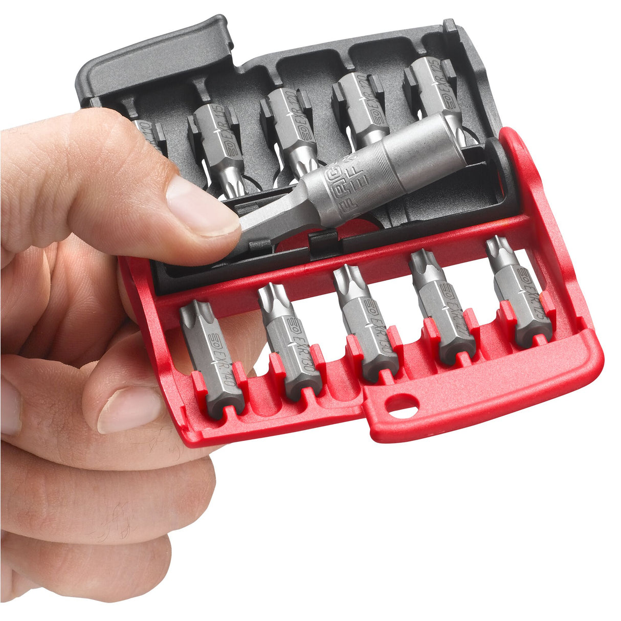 Gemischter Satz mit 10 Torx®-Bits 1/4" - Serie 1 - 25 mm + Bit-Halter