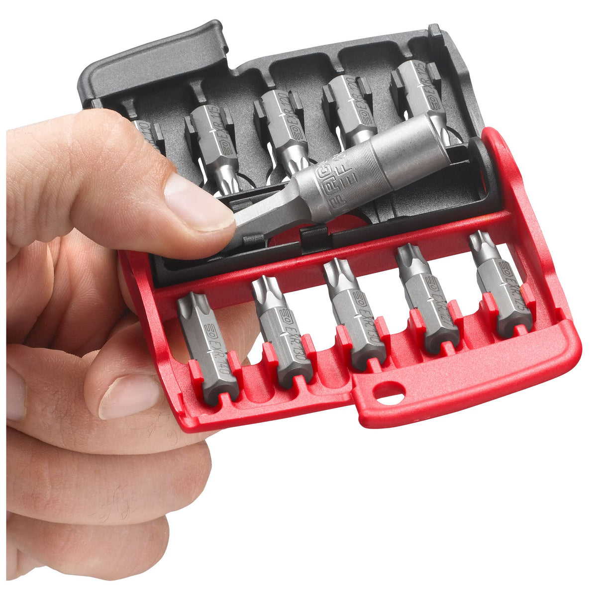 Gemischter Satz mit 10 Resistorx®-Bits 1/4" - Serie 1 - 25 mm + Bit-Halter