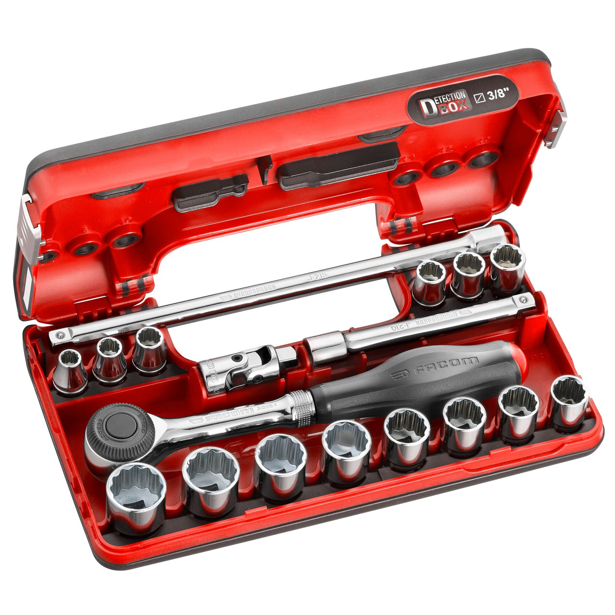 18-teiliger DBOX Satz mit 3/8" 12-Kant-Steckschlüsseln -
