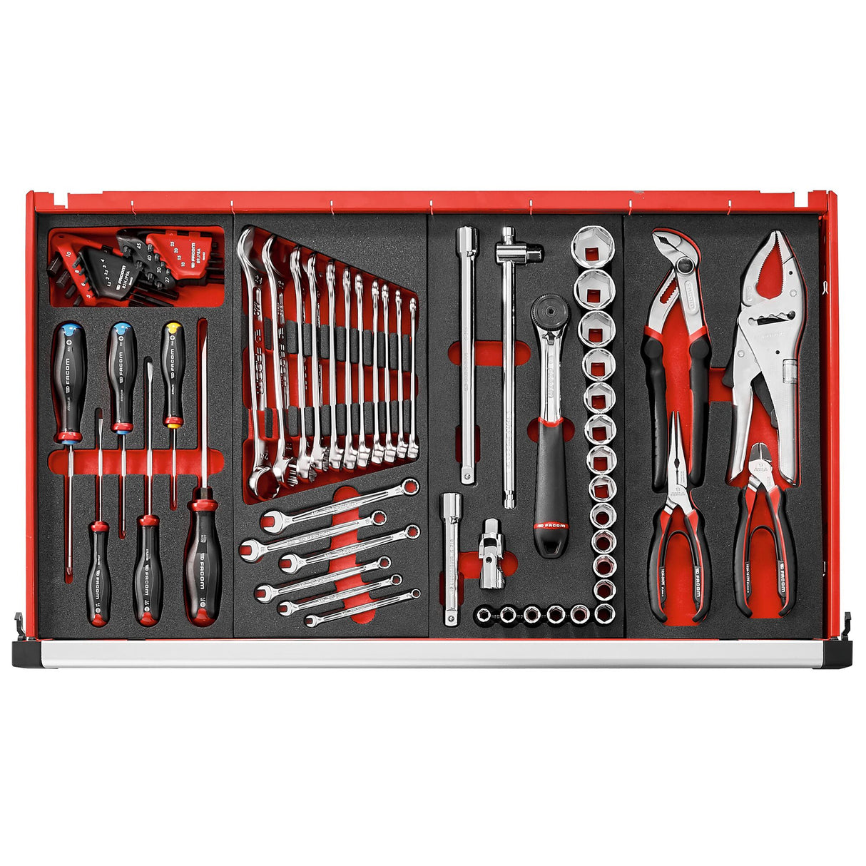 Werkstattwagen JET mit 6 Schubladen, 4 Module pro Schublade, rot (RAL 3020)