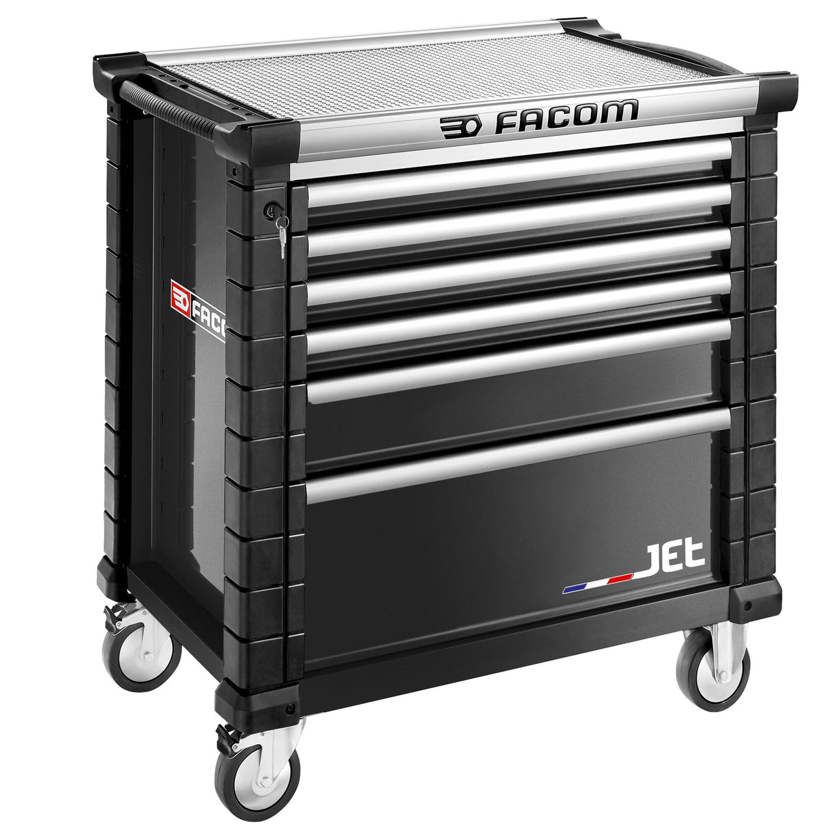 Werkstattwagen JET mit 6 Schubladen, 4 Module pro Schublade, schwarz (RAL 9005)