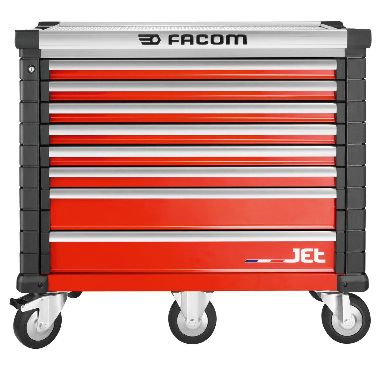 Werkstattwagen JET mit 8 Schubladen, 5 Module pro Schubfach, rot (RAL 3020)