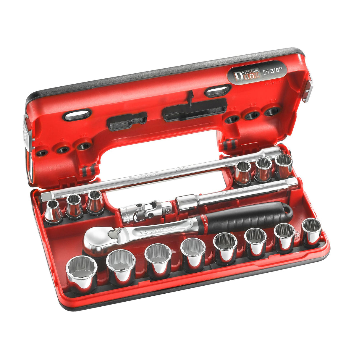 DBOX Steckschlüsselsortiment 3/8", 12-Kant, metrisch - 18 Teile - JL.DBOX112