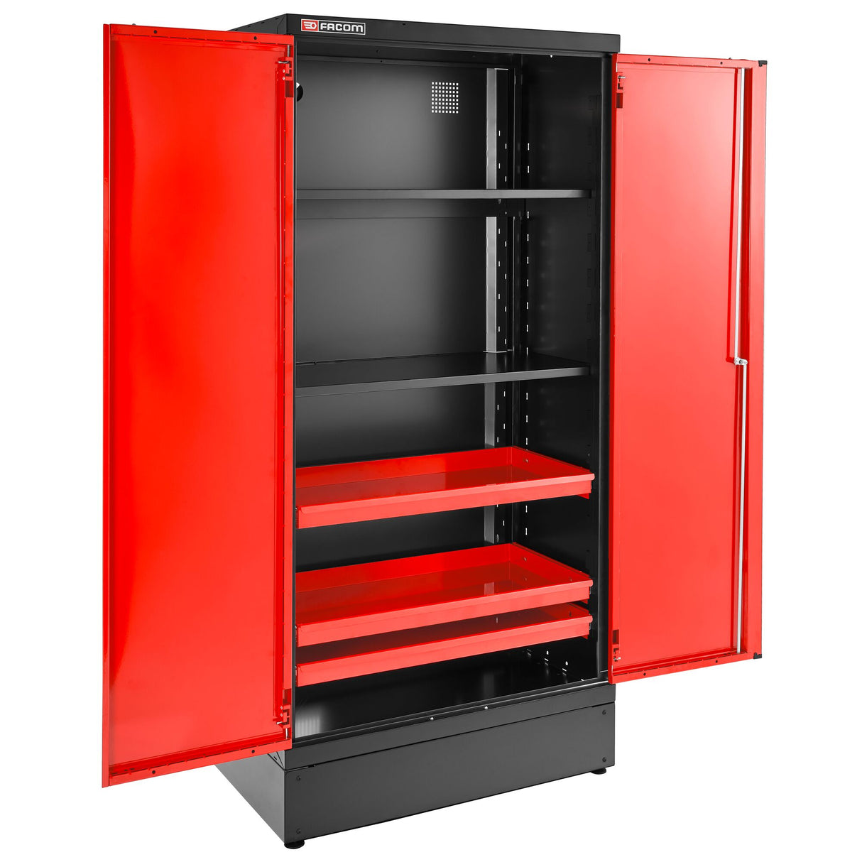 Schrank 2m mit 2 Volltüren, Schwarz