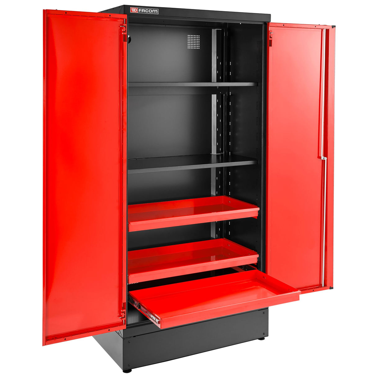 Schrank 2m mit 2 Volltüren, Schwarz