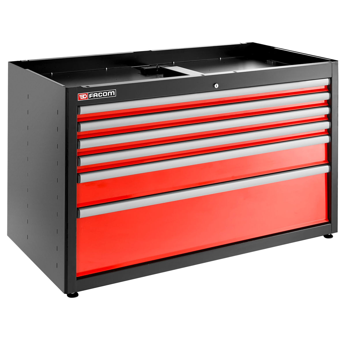 Doppelunterschrank mit 6 Schubladen, Rot