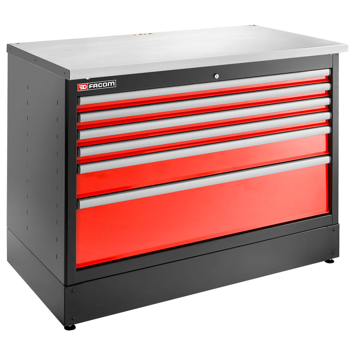 Doppelunterschrank mit 6 Schubladen, Rot