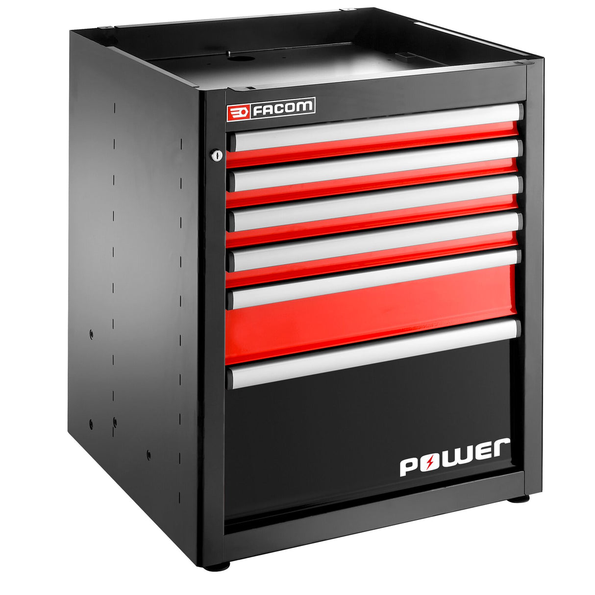 Unterschrank mit 6 Schubladen + 1 Powerschublade, Rot