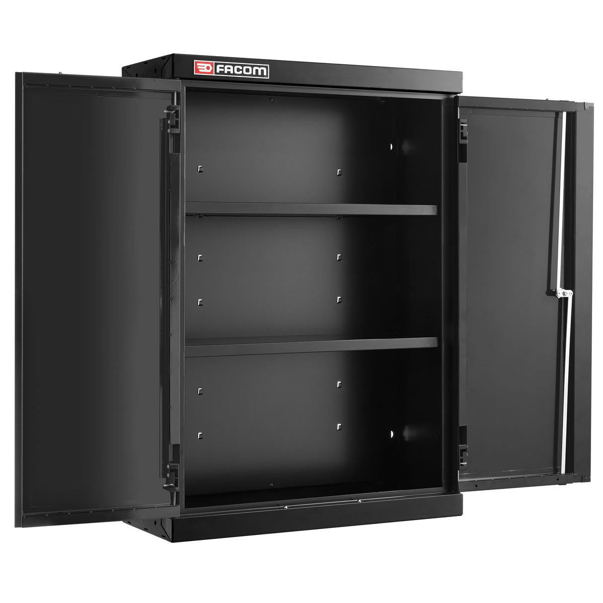 Aufsatzschrank + 2 Volltüren, Schwarz