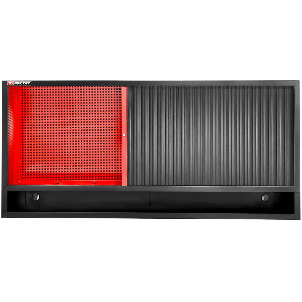 3fach Aufsatzschrank mit Rollade, Rot