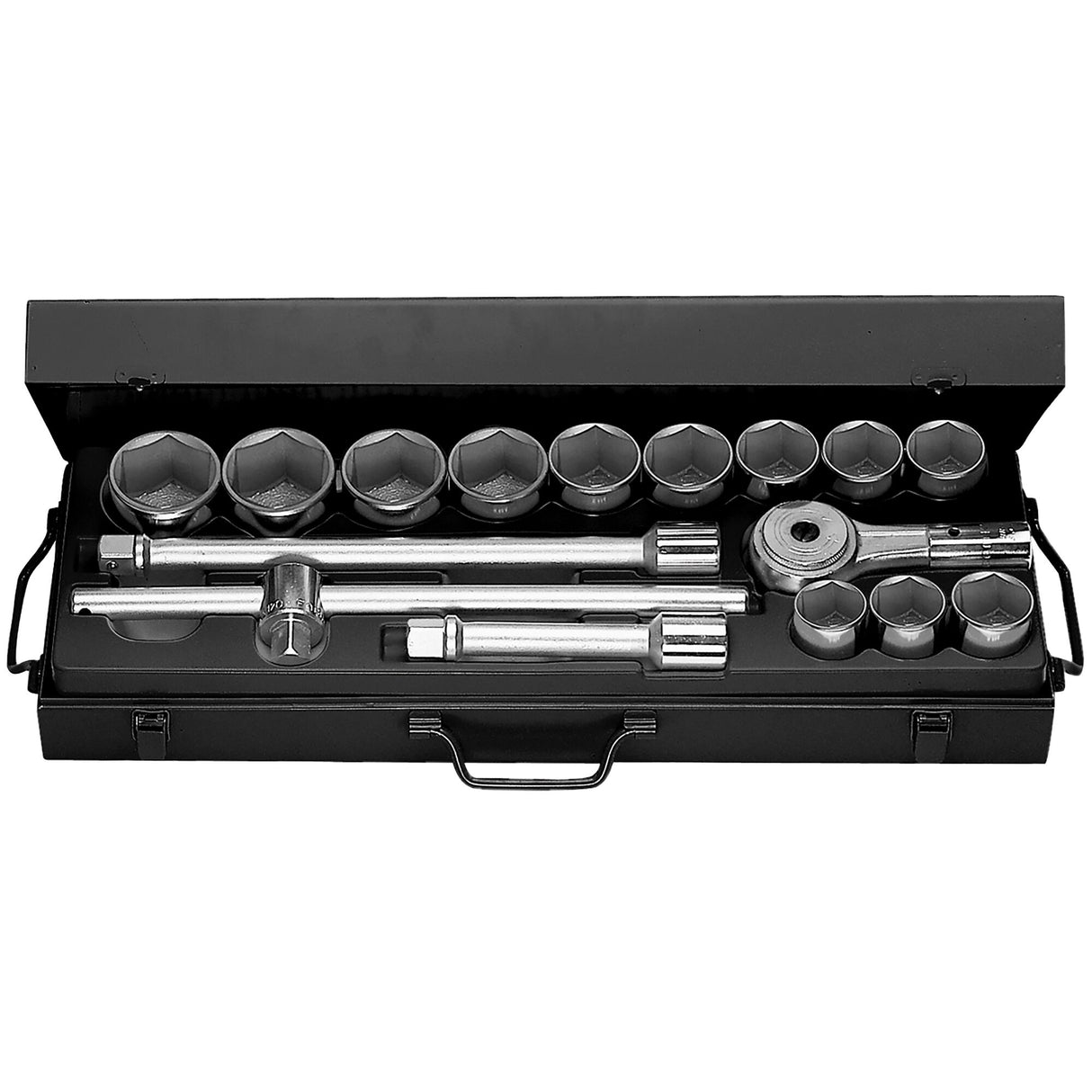 Steckschlüssel-Set 3/4", Sechskant, metrisch, 16-tlg.