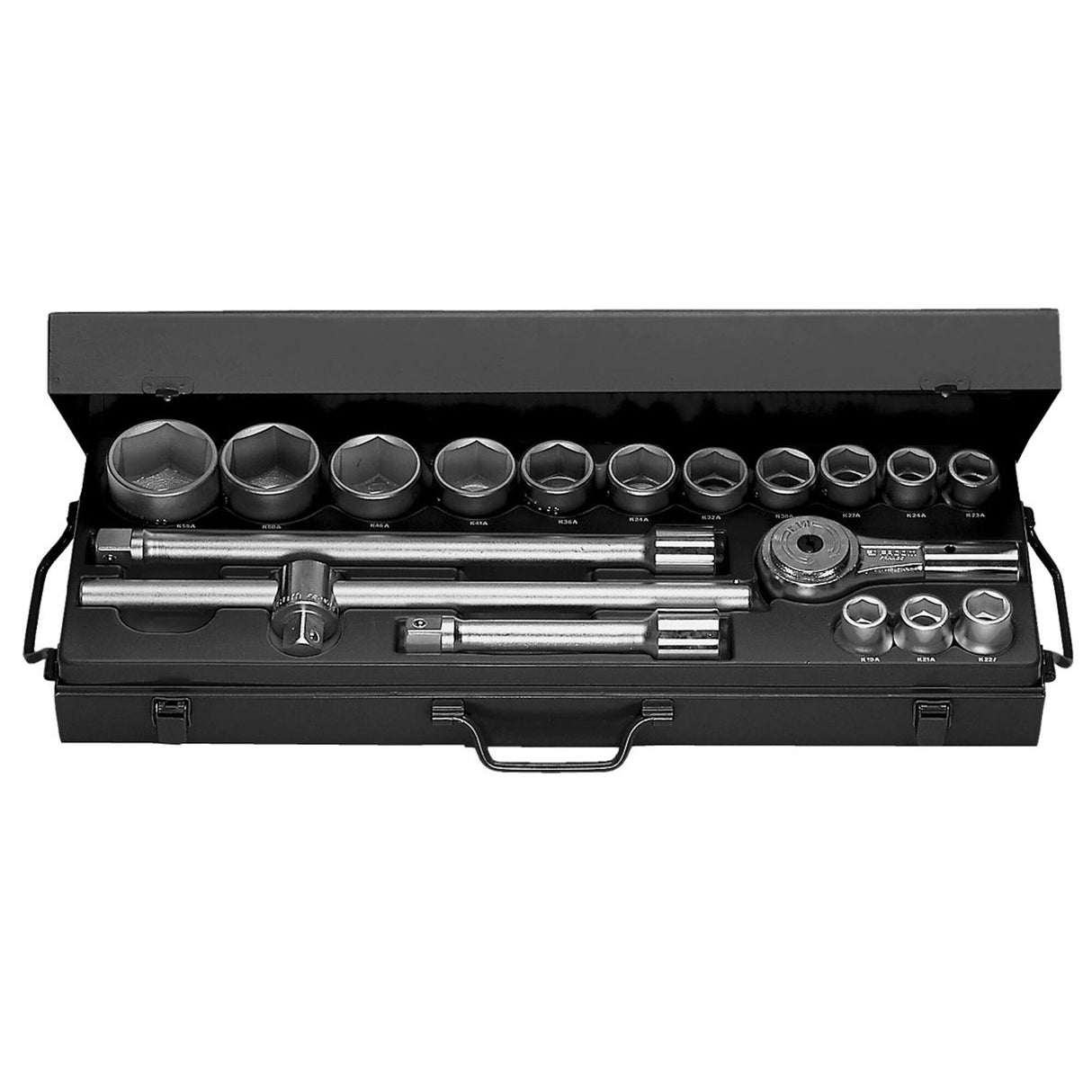 Steckschlüssel-Set 3/4", Sechskant, metrisch, 18-tlg.
