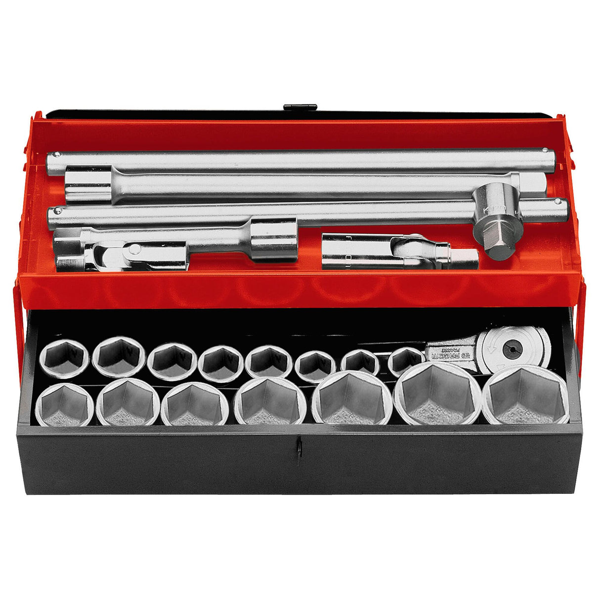 Steckschlüssel-Set 3/4", Sechskant, metrisch, 22-tlg.