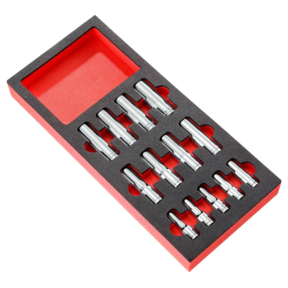 Schaumstoffmodul - Steckschlüssel, lang, 3/8" und 1/2", 13-tlg.