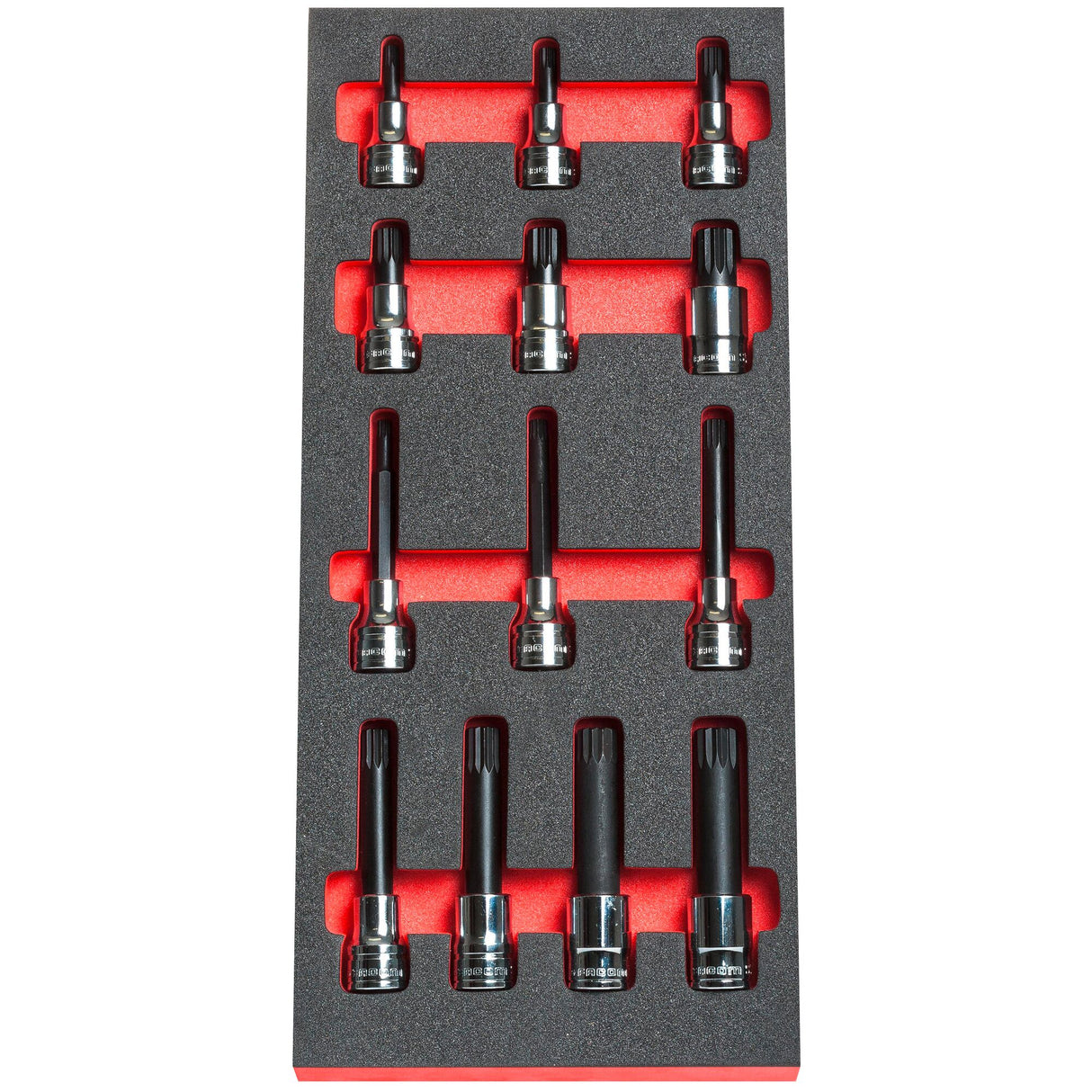 1/2" metrisches 6-Kant-Steckschlüssel Schaumstoffmodul 14tlg.