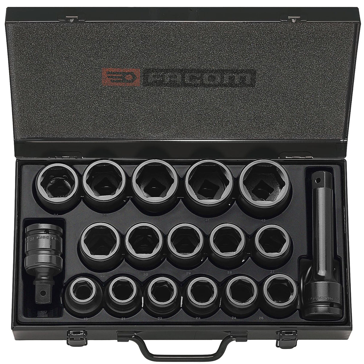 Sortiment mit Impact-Steckschlüsseln 3/4", 19 bis 42 mm