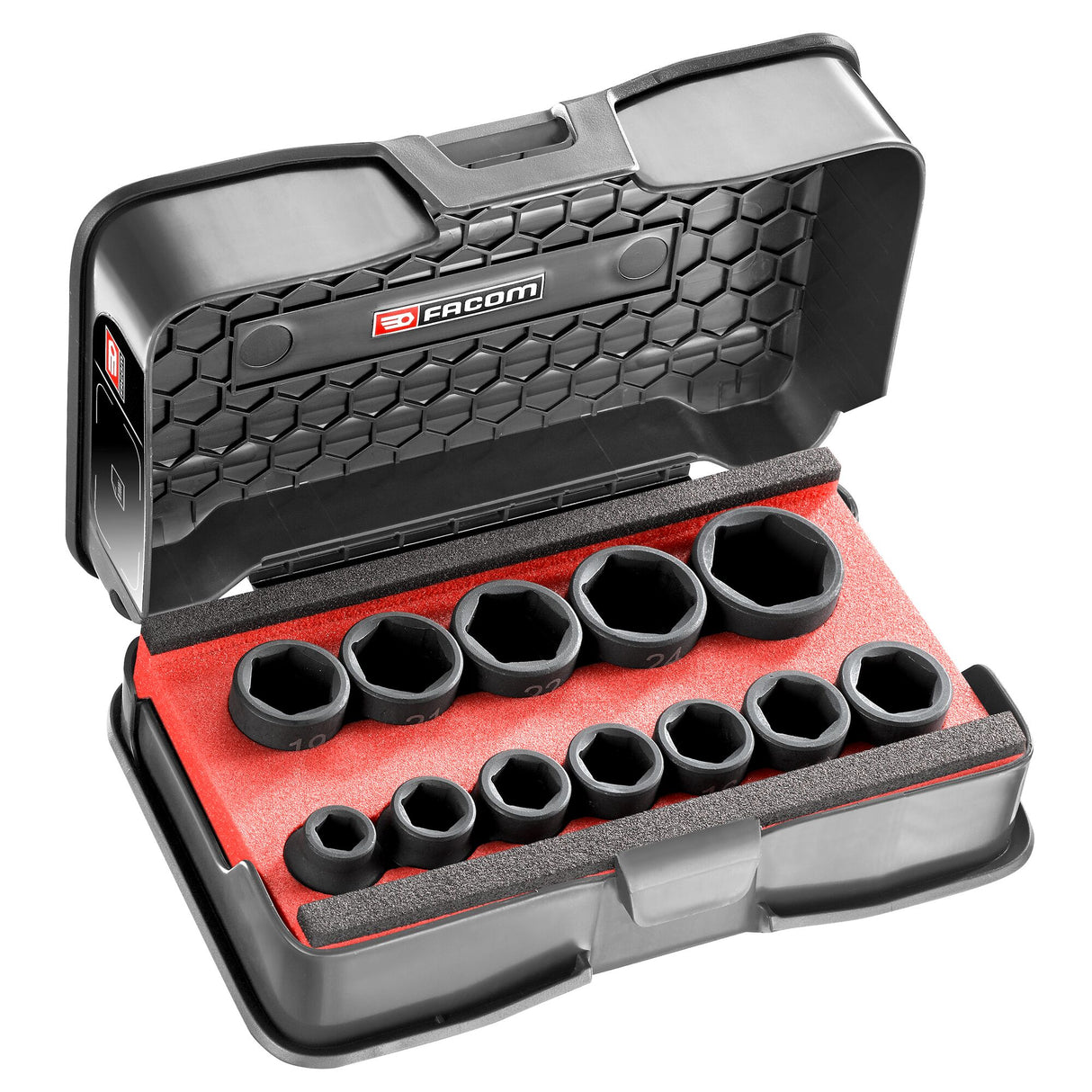 Metrischer 6-PUNKT Stubby Impact Steckschlüssel mit 1/2"-Antrieb - Set 12-tlg.