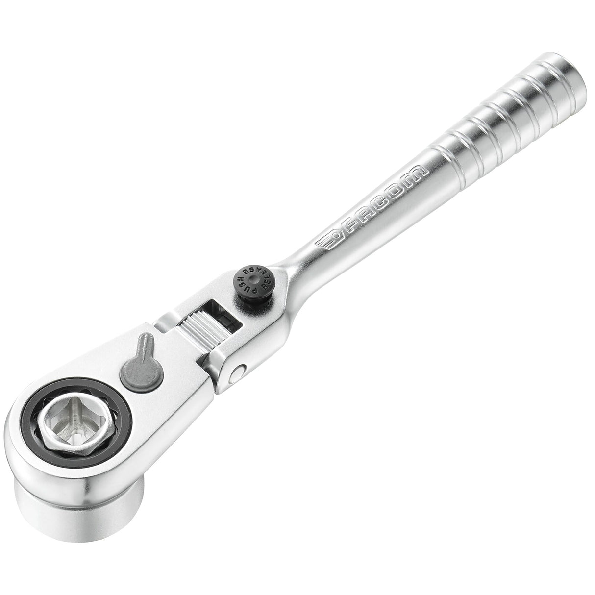 Ultrakompakte 1/4" Umschaltknarre mit 180°-Gelenkkopf für 1/4" Steckschlüssel, Serie HX