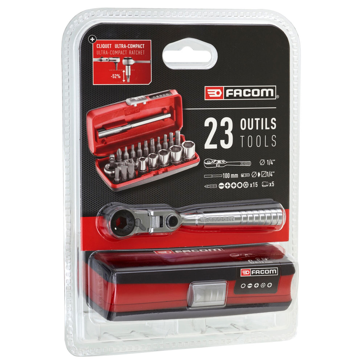 Steckschlüssel-Set 1/4", 23-tlg., SB-Verpackung
