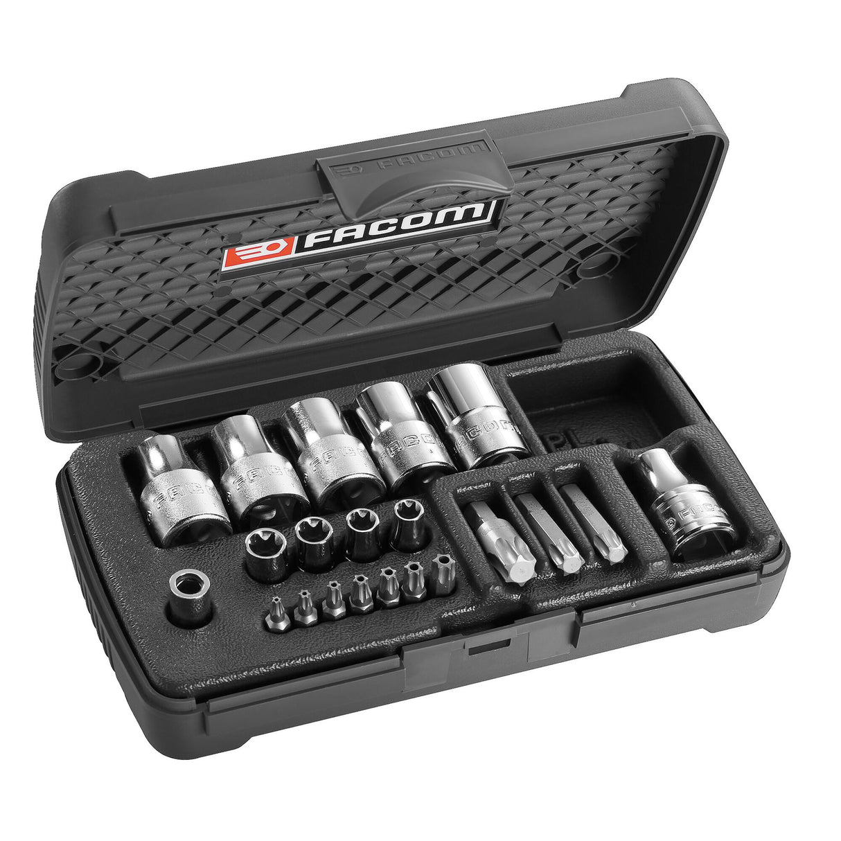 Steckschlüssel 1/4" und 1/2" und Torx®-Schraubeinsätze - 21 Teile