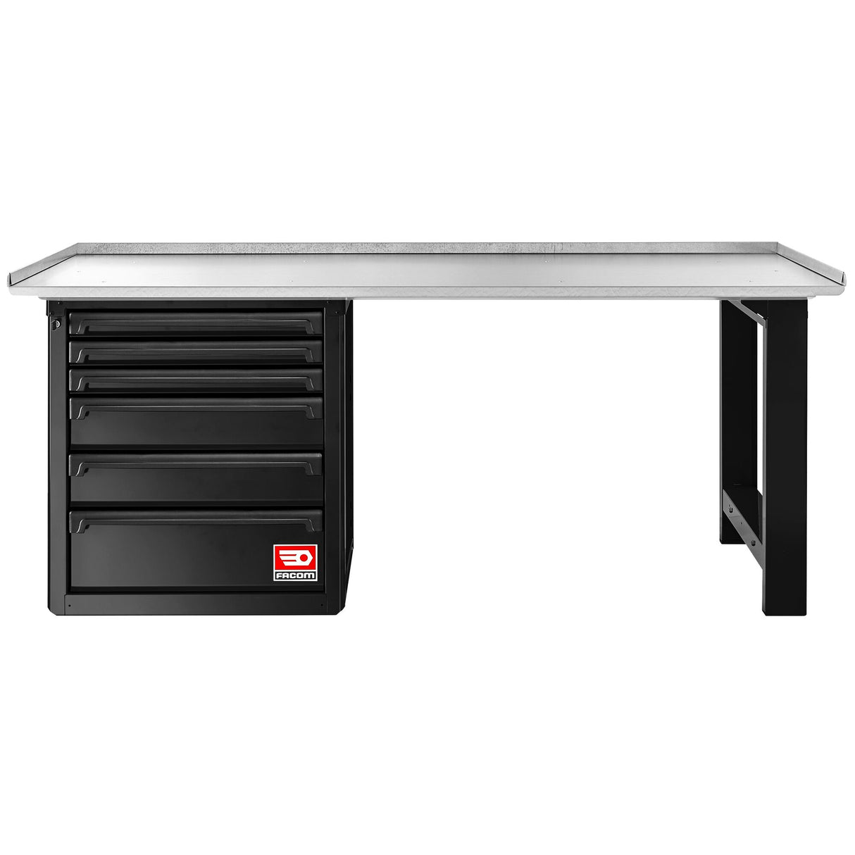 ROLL Werkstattsystem RWS2.0 - 2m Werkbank mit Edelstahlarbeitsplatte, schwarz