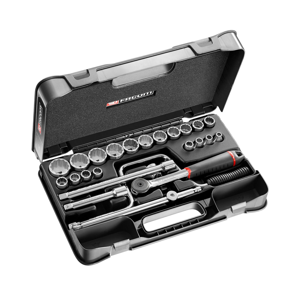 Steckschlüsselsortiment 1/2", 12-Kant, zöllig - 25 Teile - S.161-3P12U
