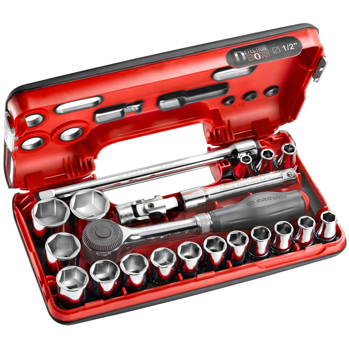 DBOX Satz mit metrischen 1/2" 6-Kant-Steckschlüsseln -