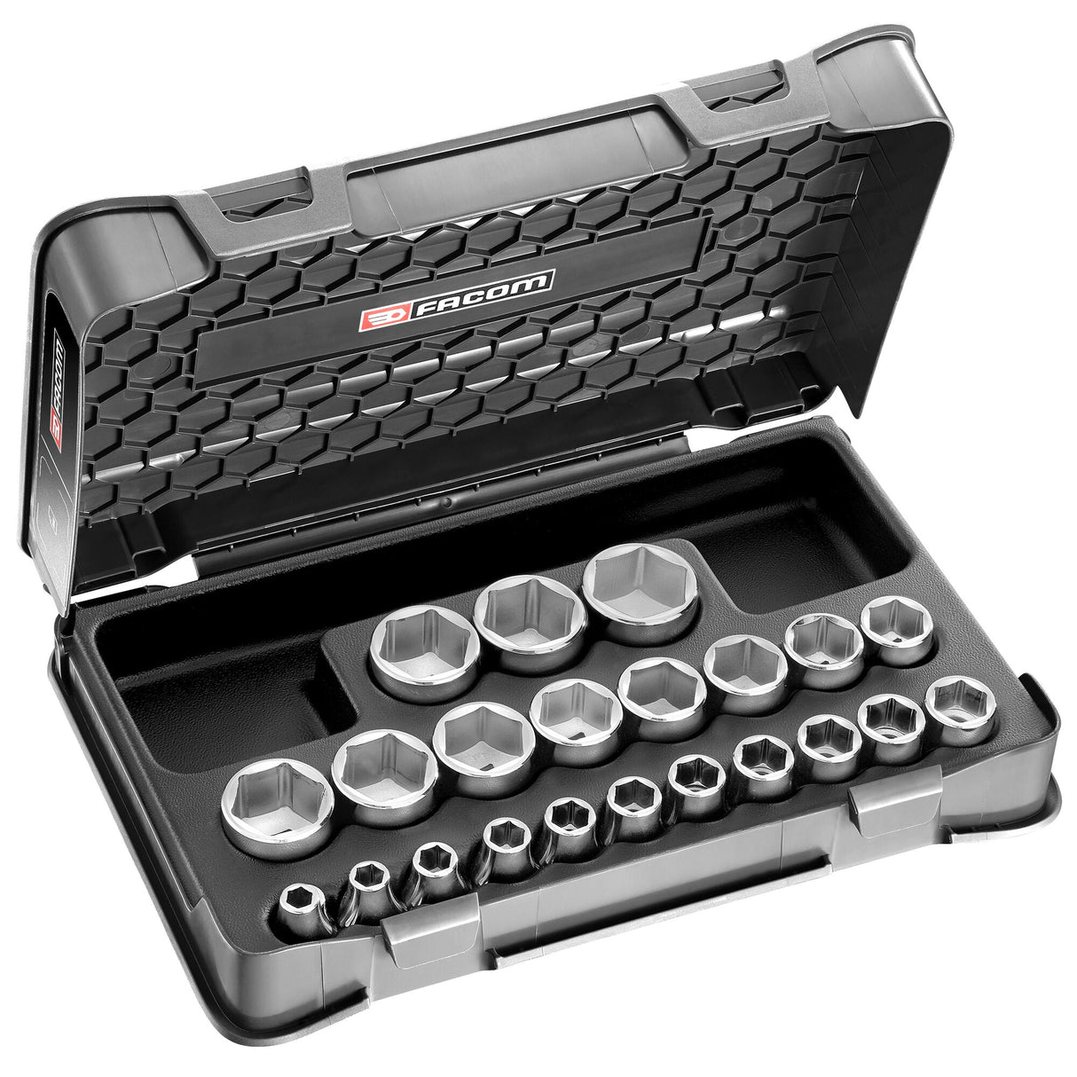 Steckschlüsselsortiment 1/2", 6-Kant, metrisch - 22 Teile -