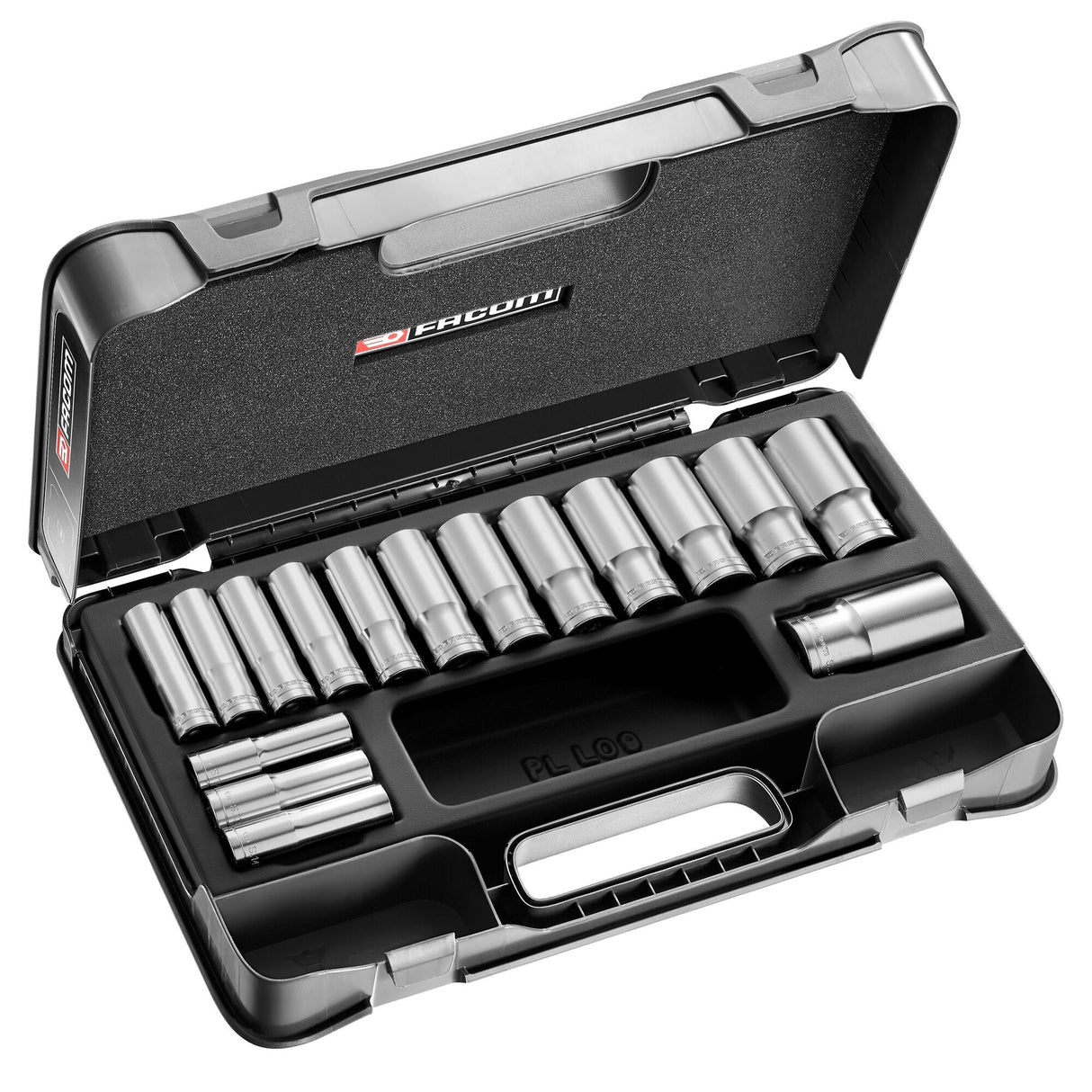 Steckschlüsselsortiment 1/2", lang, 6-Kant, metrisch - 16 Teile -