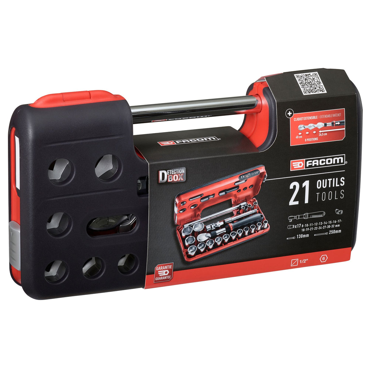 Steckschlüssel-Set 1/2" D-Box, 21-tlg