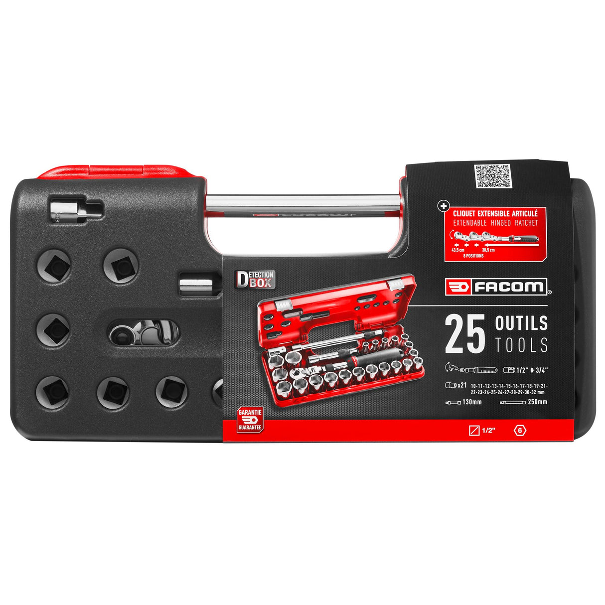Steckschlüssel-Set 1/2" in der D-BOX, 21-tlg
