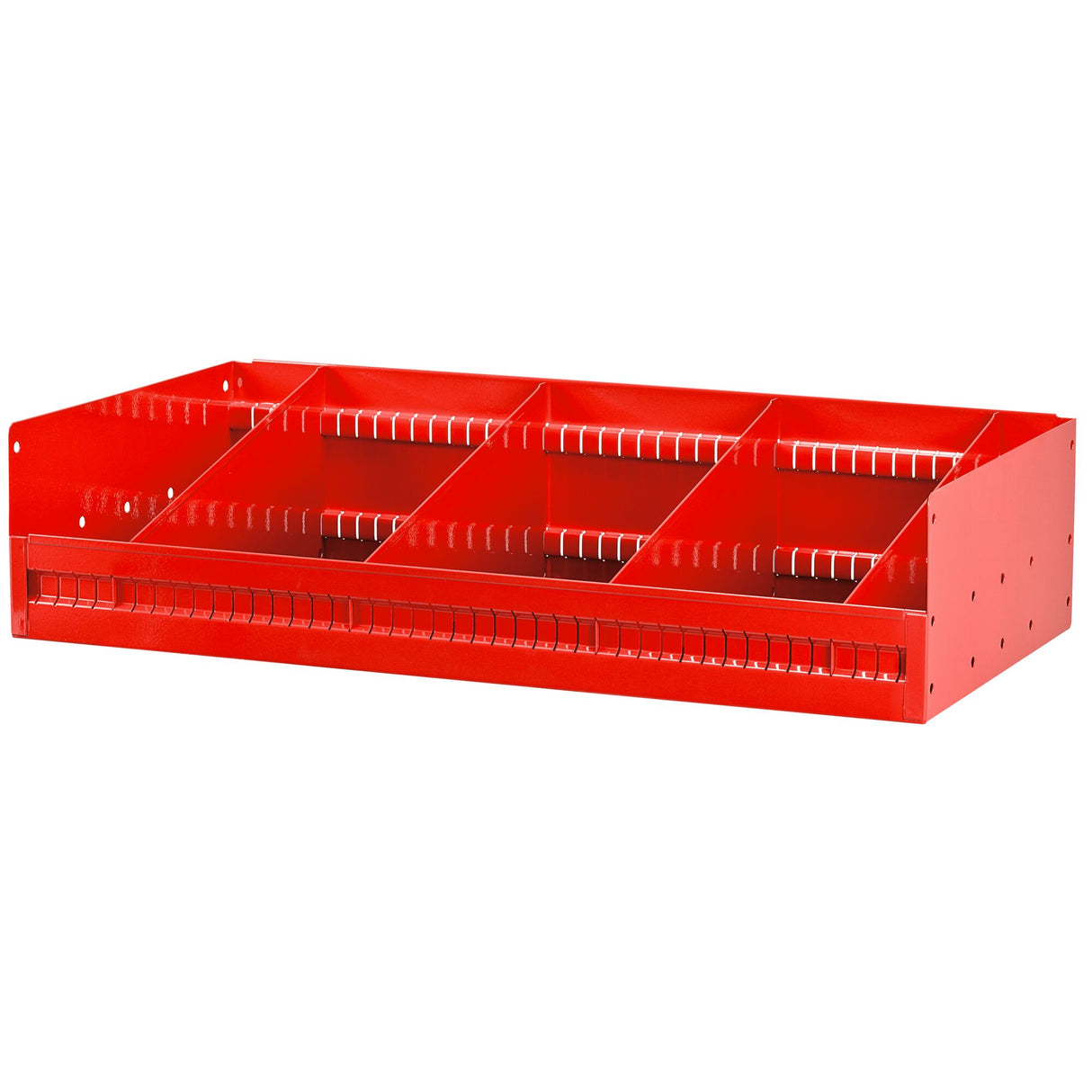 Abgeschrägtes Regal für Matrix-System, Mittel, mit 4 Abtrennungen, L 682 x H 185 X T 375 mm