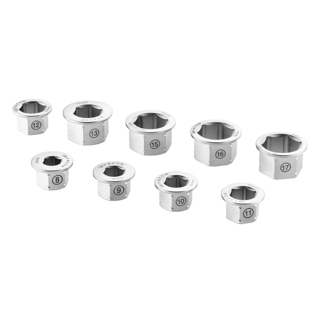 Satz mit 9 Reduzierringen für Knarren-Ringschlüssel 464.M14X19