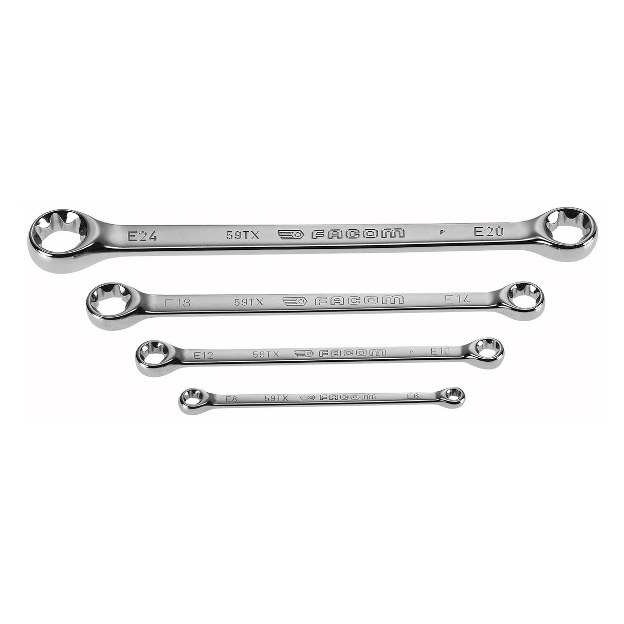 Satz mit 4 Ringschlüsseln mit Torx®-Profil, gerade