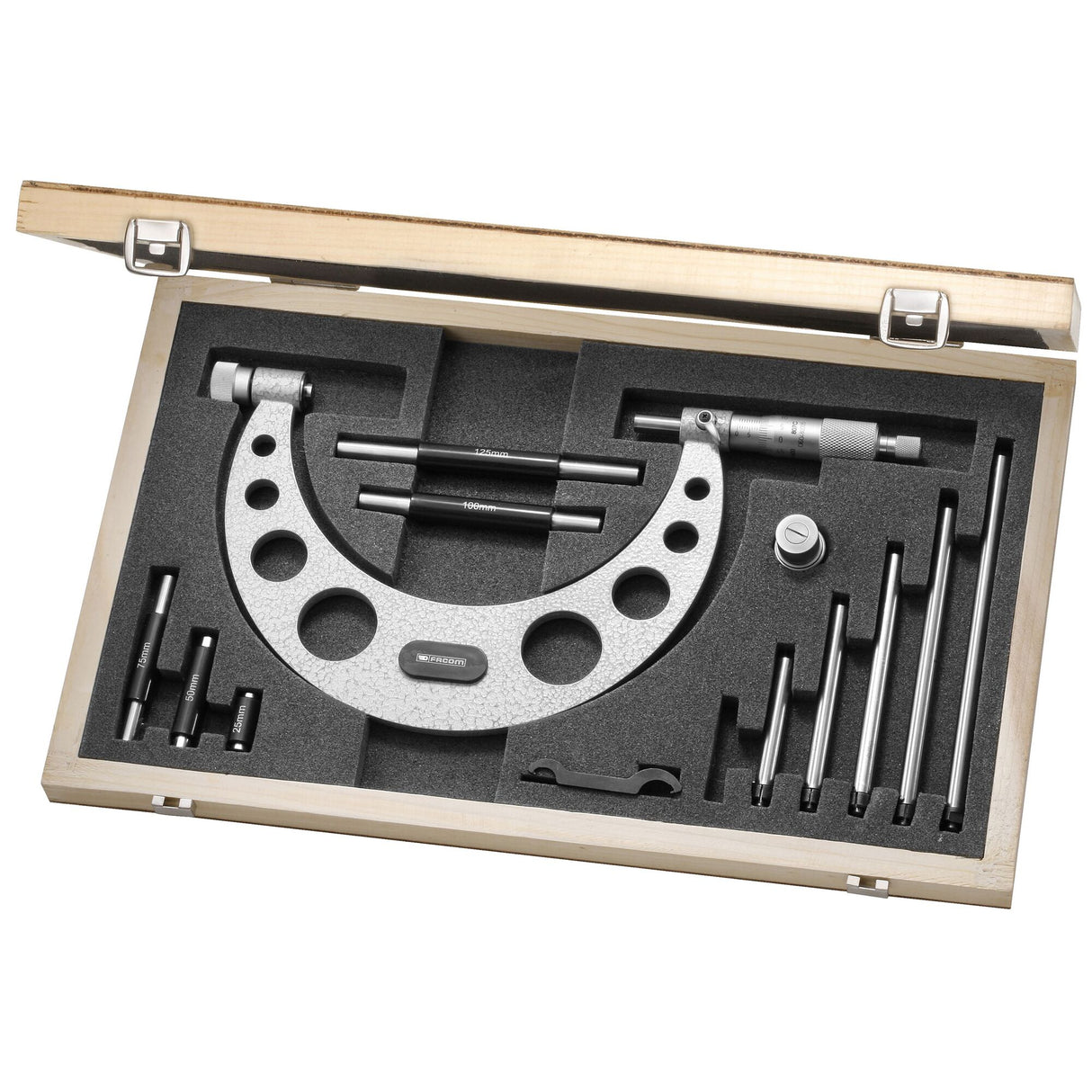 Mikrometer für Außenmessungen, 1/100 mm, mit Verlängerung