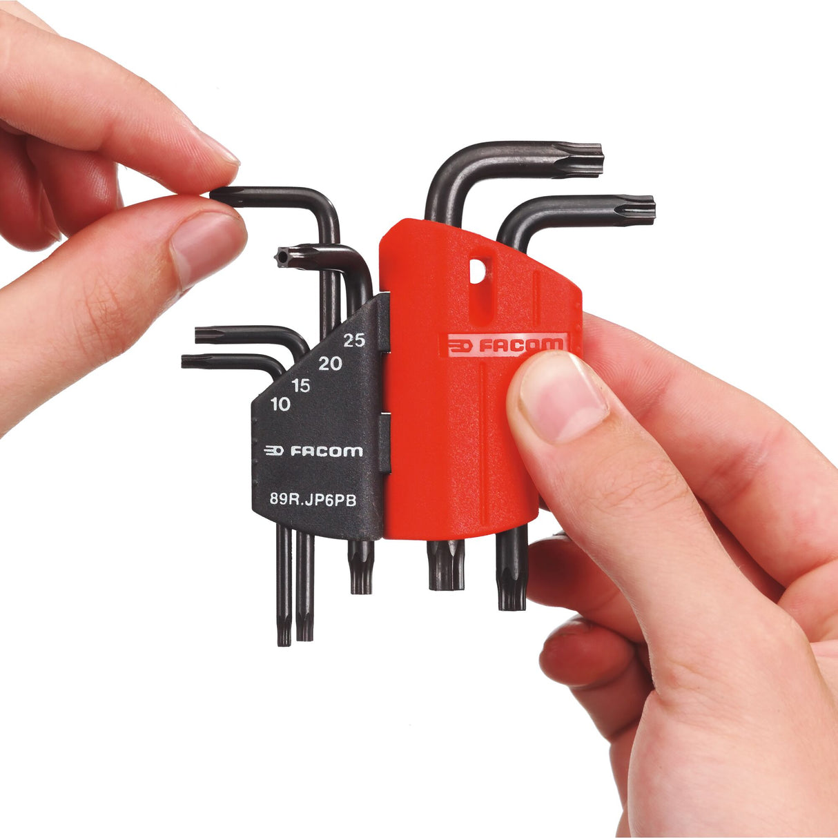 Winkel-Stiftschlüssel, Abtriebe ResisTorx®®, kurz, Satz im Klapphalter, 6-tlg.