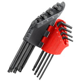 Winkel-Stiftschlüssel, Abtriebe Torx®®, lang, Satz im Klapphalter, 8-tlg.