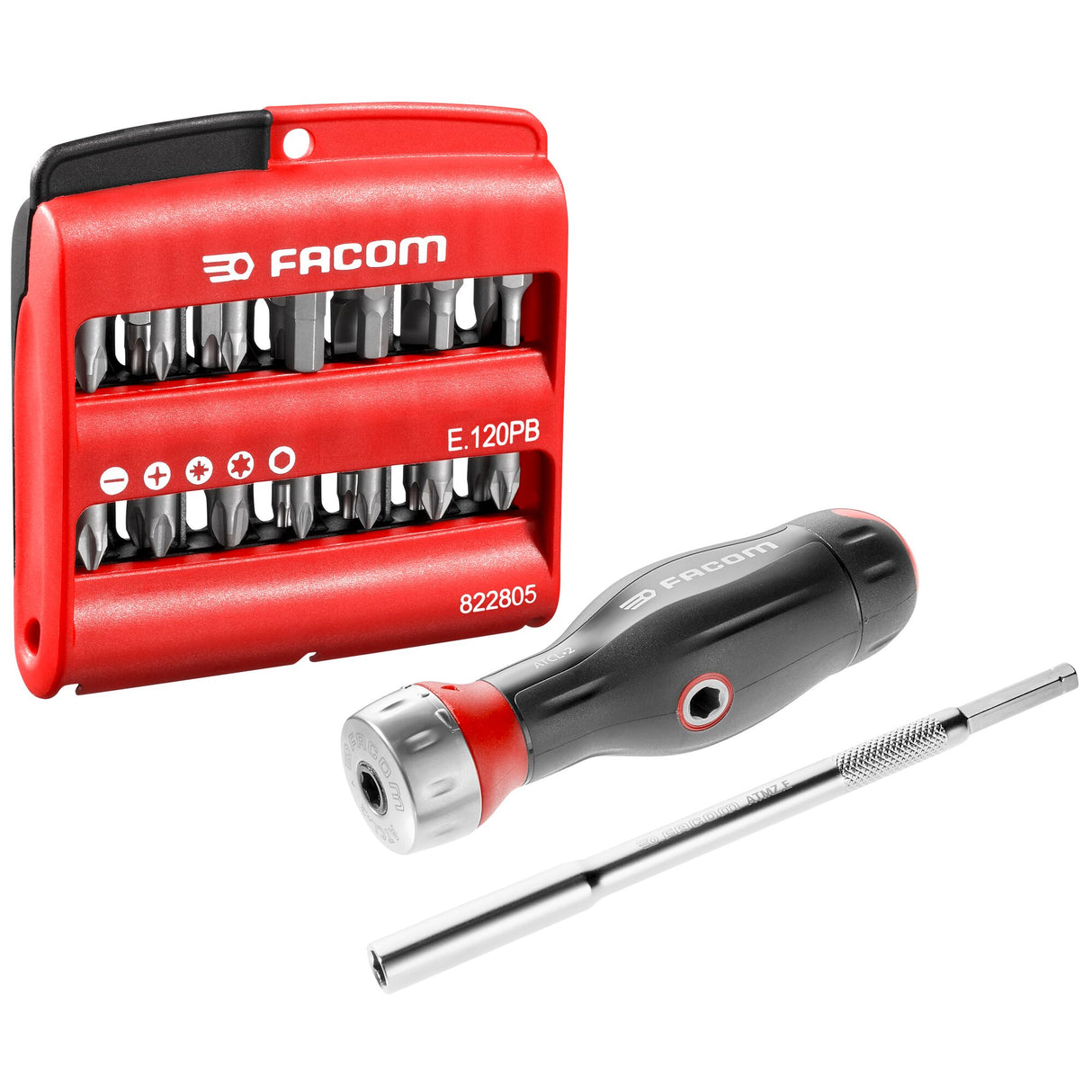 PROTWIST® 3 in 1 Handgriff mit Multibit-Ratsche mit 28tlg. Bit-Set