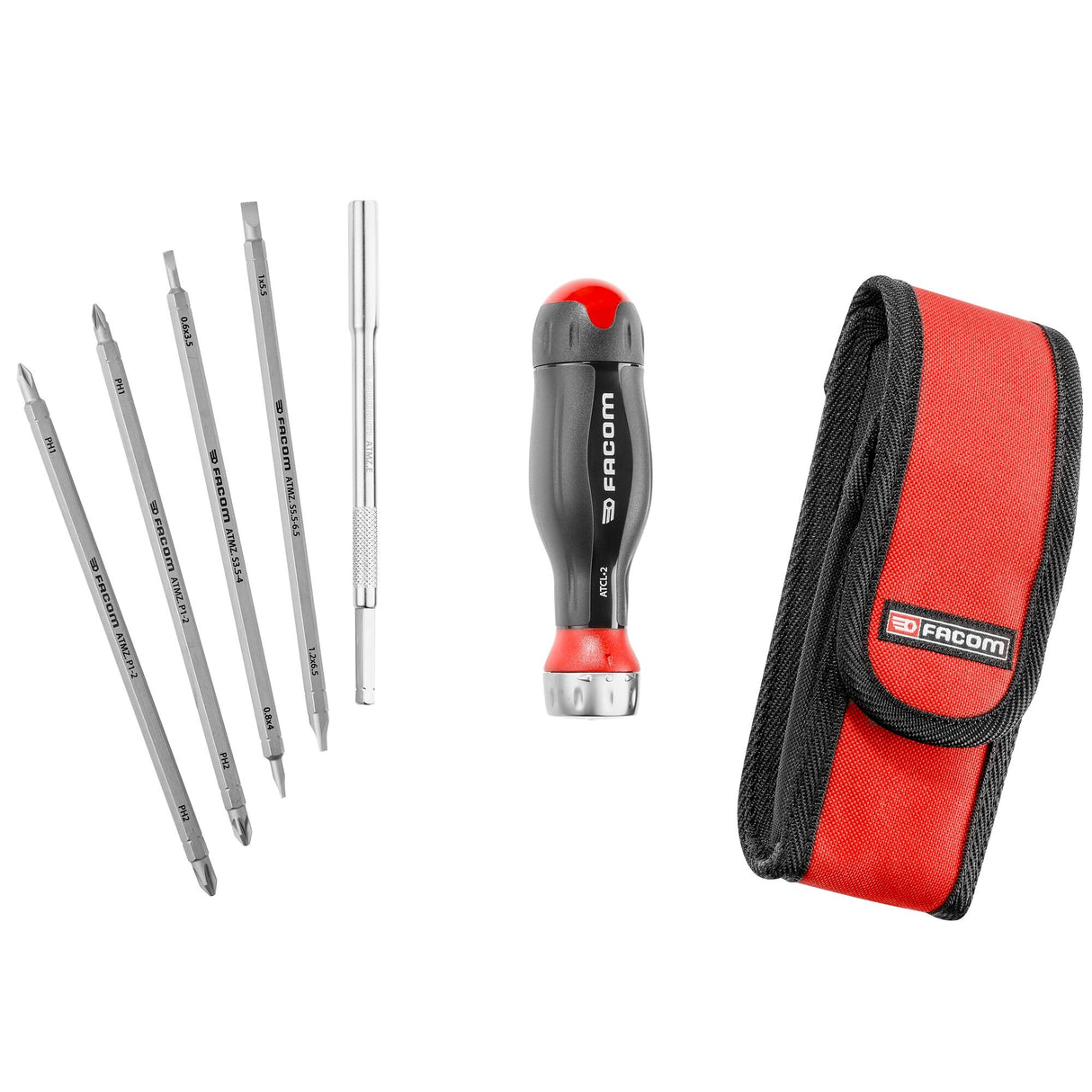 PROTWIST® 3 in 1 Handgriff mit Multibit-Ratsche mit 5 Klingen im Etui