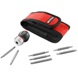 PROTWIST® Handgriff mit Stubby-Multibit-Ratsche mit 7 67-mm-Bits im Etui