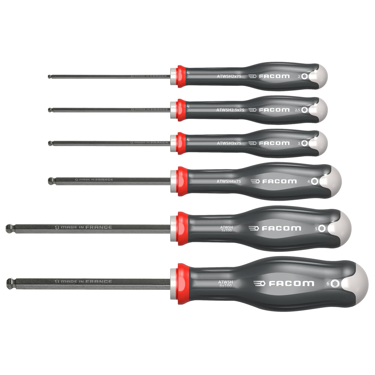 PROTWIST® Stiftschlüssel | Abtriebe Innensechskant mit Kugelkopf | Satz in Falttasche, 6-tlg.