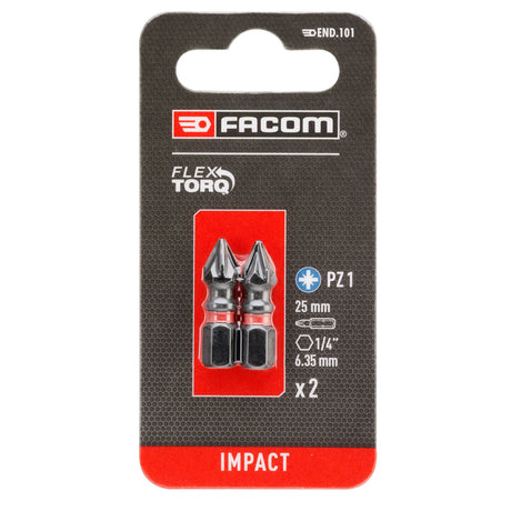 END.1 - IMPACT-FLEXRORQ-Bits 5/16" für Pozidriv®-Schrauben - 25 mm, 2 Stk.