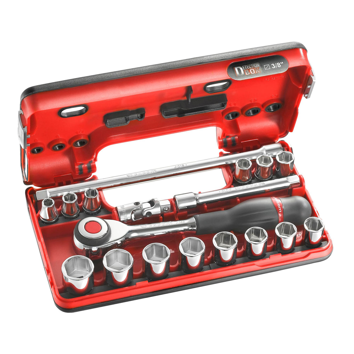 18-teiliger DBOX Satz mit 3/8" 6-Kant-Steckschlüsseln -