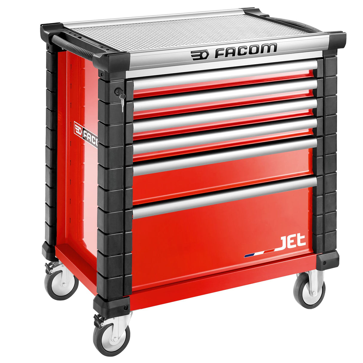 Werkstattwagen JET mit 6 Schubladen, 4 Module pro Schublade, rot (RAL 3020)