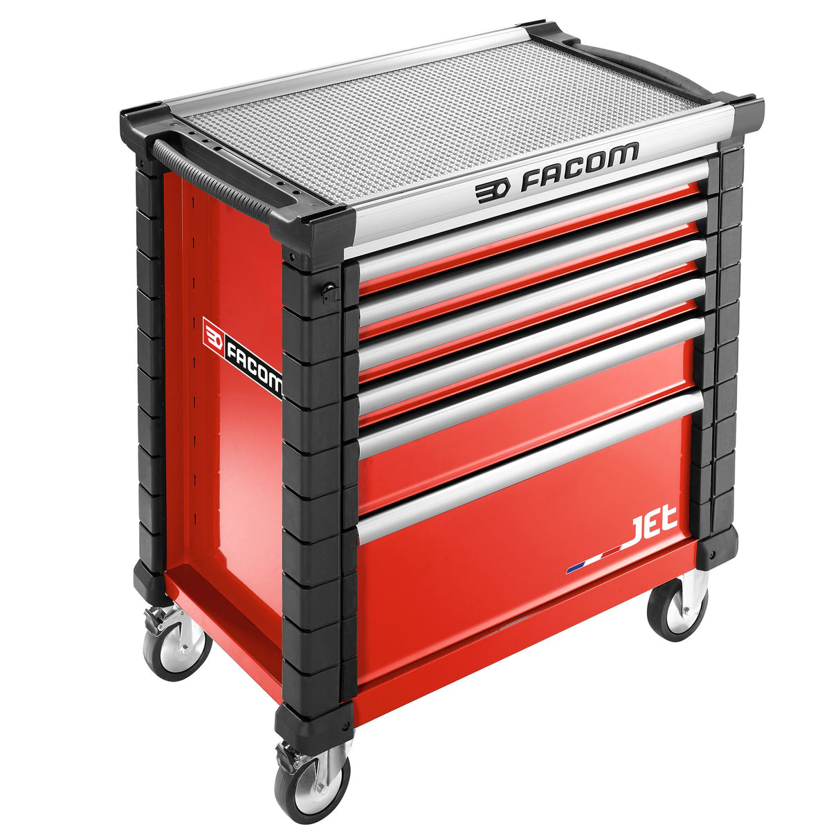 Werkstattwagen JET mit 6 Schubladen, 4 Module pro Schublade, rot (RAL 3020)