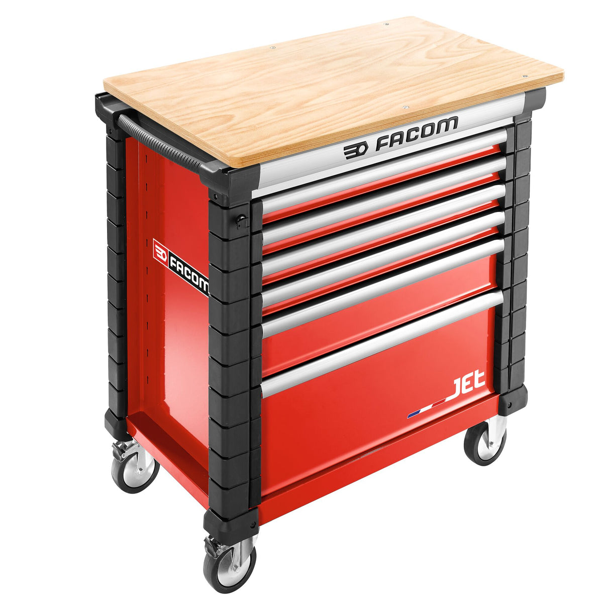 Werkstattwagen JET mit 6 Schubladen, 4 Module pro Schublade, rot (RAL 3020)