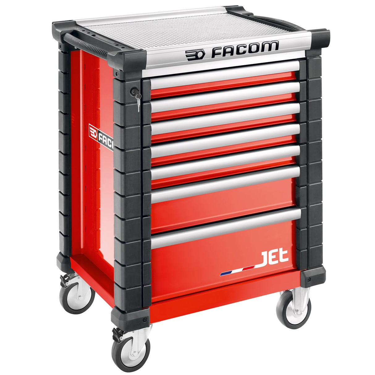 Werkstattwagen JET mit 7 Schubladen, 3 Module pro Schublade, rot (RAL 3020)